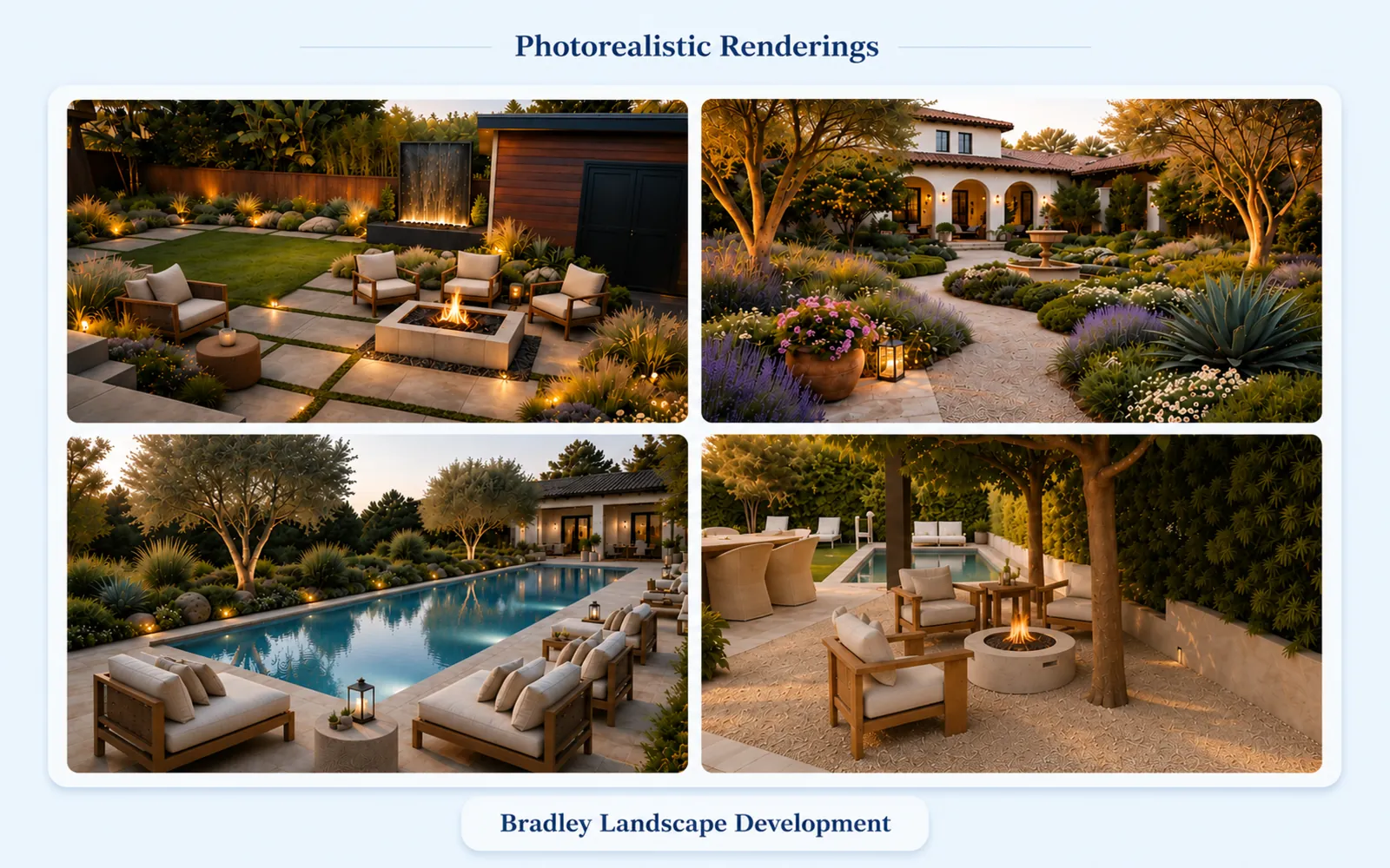 Photorealistic landscape renderings from a Bradley design package